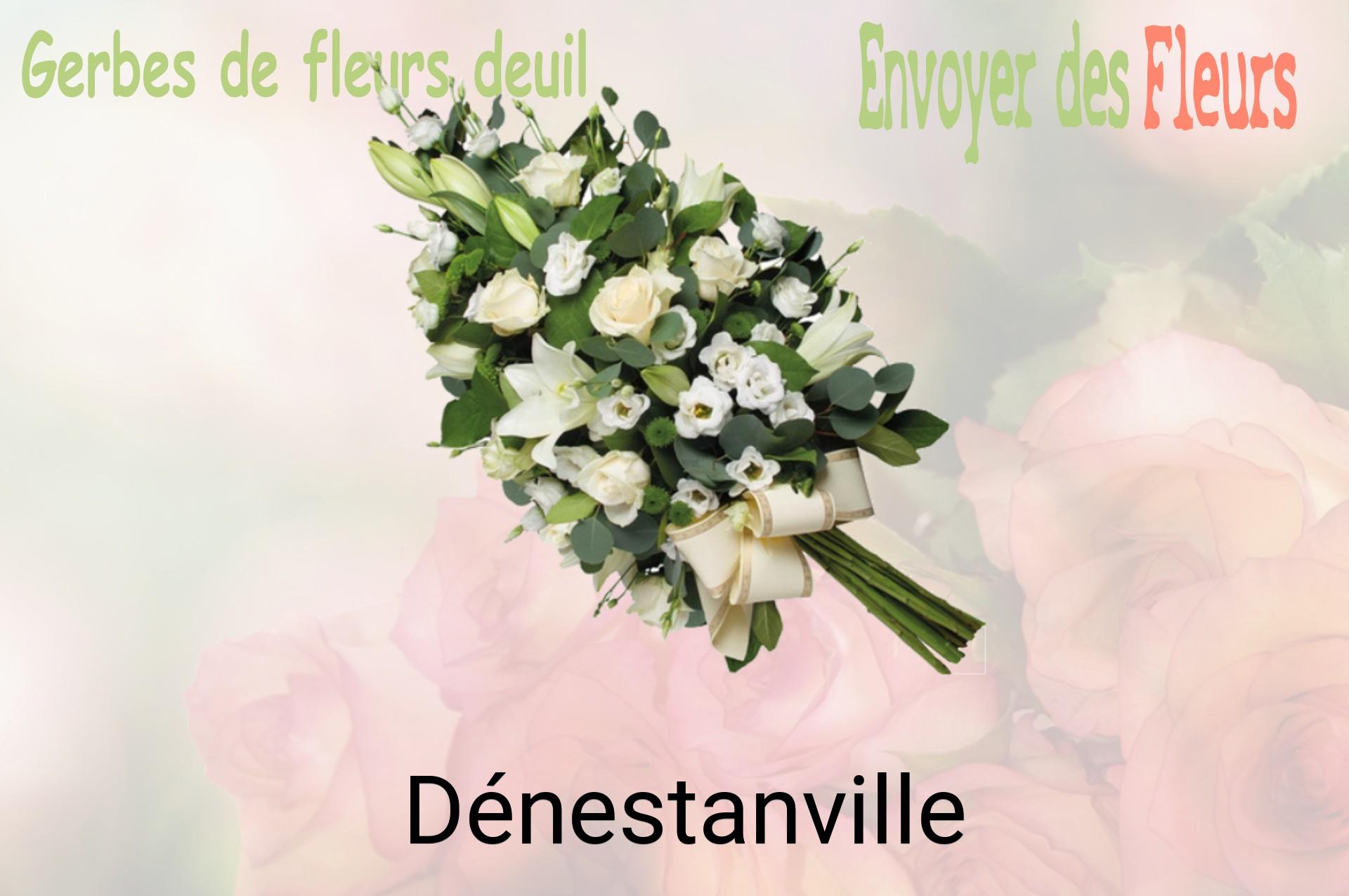 Gerbe de fleurs de deuil livrée à Dénestanville